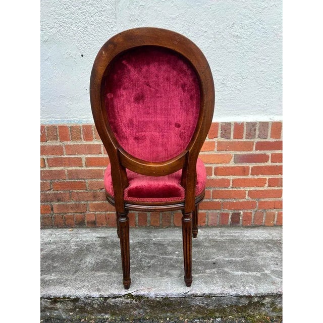 Early 20th Century Pair of 20th Century Louis XVI Style Mahogany Upholstered Side Chairs For Sale - Image 5 of 12