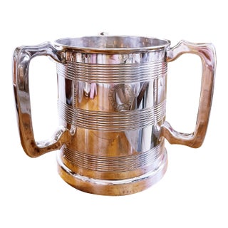 1890 Silver Plated English Trophy Cup With Glass Base For Sale