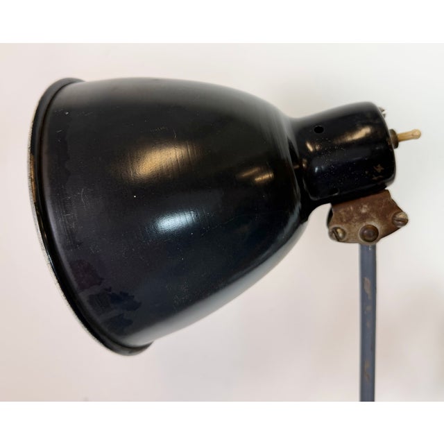 1950s Vintage Industrial Soviet Scissor Wall Lamp in Black, 1960s For Sale - Image 5 of 18