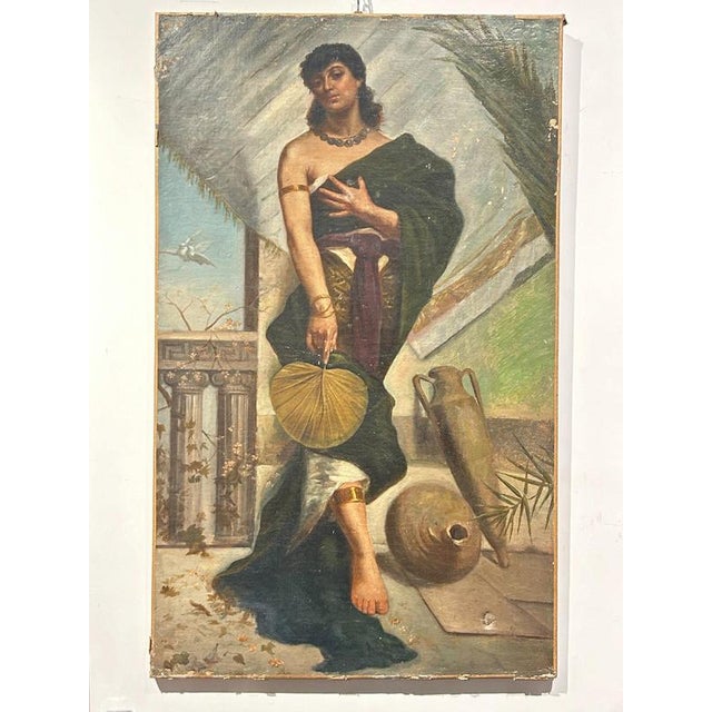 Art Nouveau Figure of Woman, Painting For Sale - Image 5 of 5