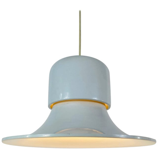 White Metal Hanging Lamp by Joe Colombo, Italy, 1950s For Sale - Image 9 of 9