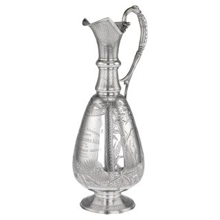 19th Century Victorian Style Silver Wine Jug, 1879 For Sale