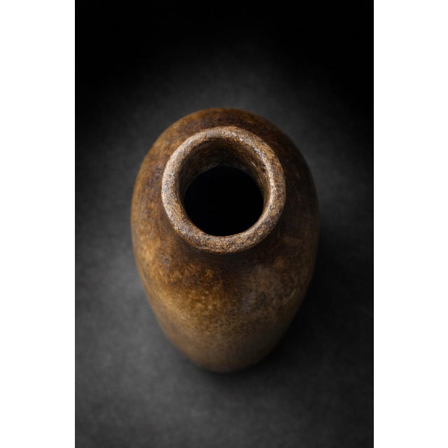 Late 20th Century Large Studio Art Pottery Vase – Textured Earth-Tone Vessel With Organic Form For Sale - Image 4 of 9