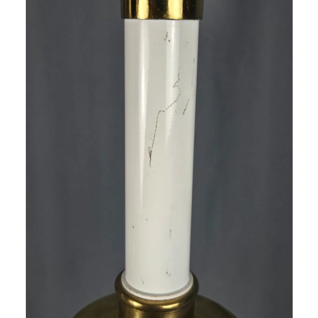 Metal 1990s Brass Marble Leather Wrapped Candlestick Table Lamps, Maitland Smith Style - a Pair For Sale - Image 7 of 16