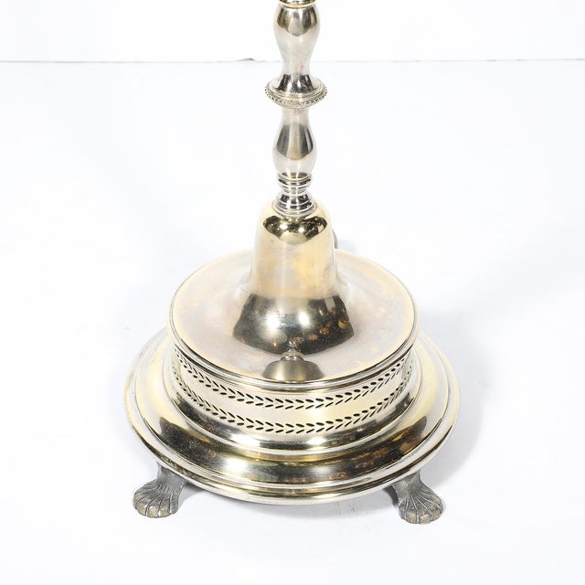 1940s Classical Hollywood Regency Silvered Bronze Torchiere For Sale - Image 5 of 12
