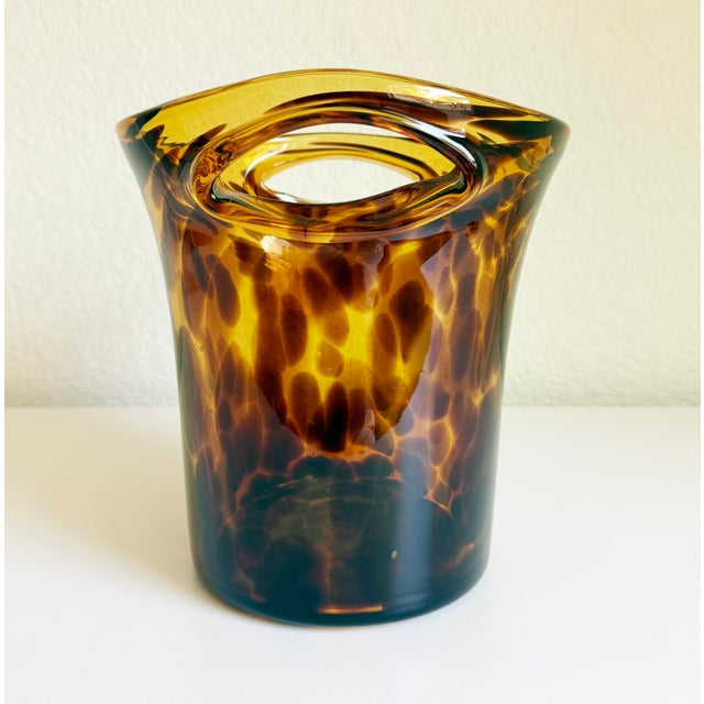 Christian Dior 1950s Christian Dior Empoli Tortoise Glass Bottle Chiller For Sale - Image 4 of 16