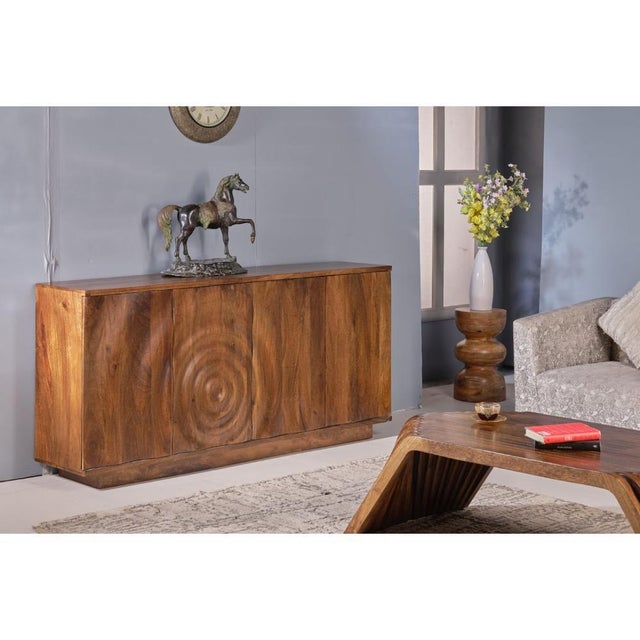 The Rathbone Four Doors Wood Sideboard brings warmth and practical storage to your dining room or living space with its...