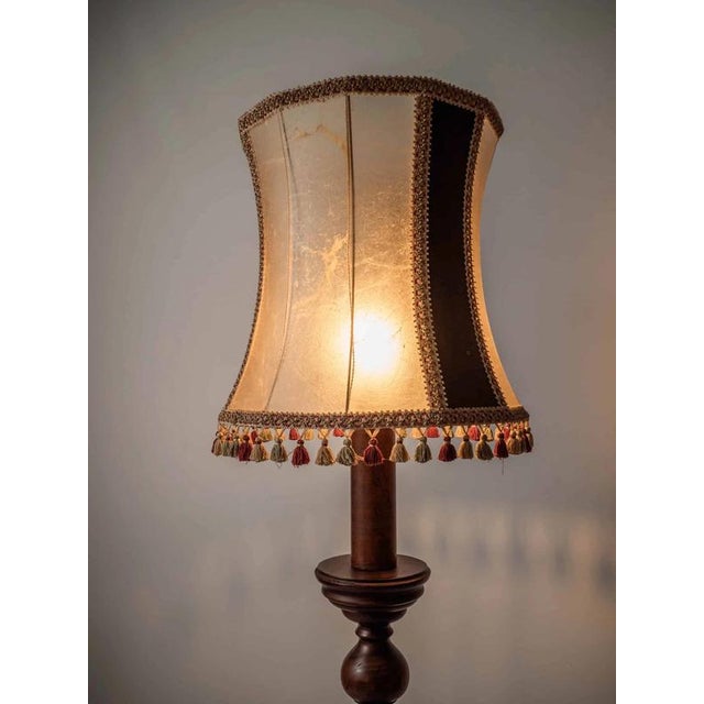 Wooden Floor Lamp with Bladder Shade For Sale - Image 3 of 7