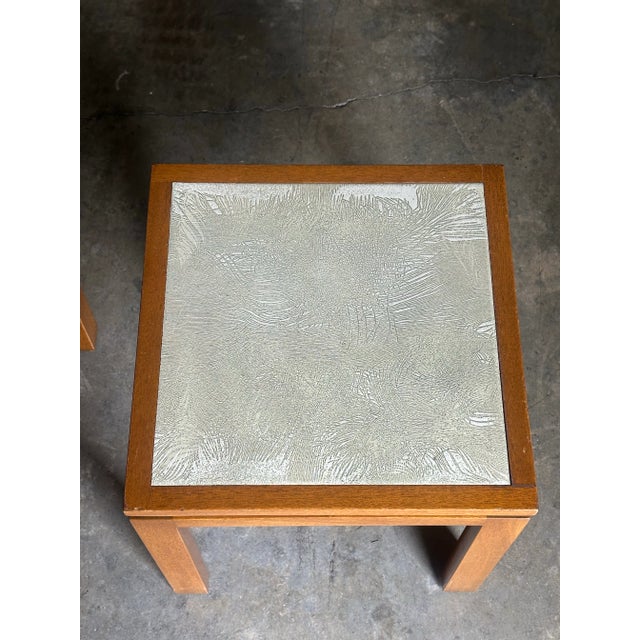 1950s Harvey Probber End Tables in Mahogany and Enamel, Unmarked- A Pair For Sale In Philadelphia - Image 6 of 12