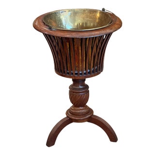 Early 19th Century English Mahogany and Brass Peat Bucket For Sale