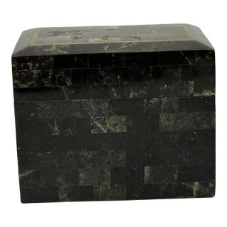 1980's Tessellated Stone Maitland Smith Decorative Box For Sale