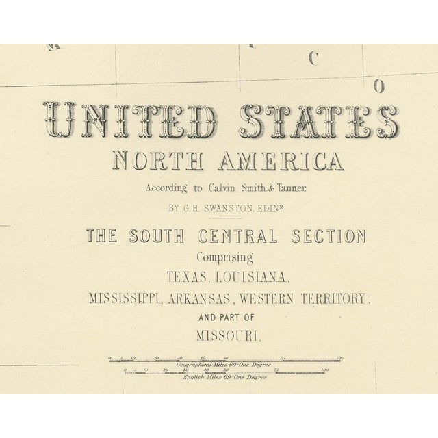 Antique Map of Texas and Louisiana with Indian Territory, 1860 For Sale - Image 4 of 8