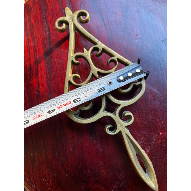Vintage Brass Scrolling Small Trivet For Sale - Image 9 of 9