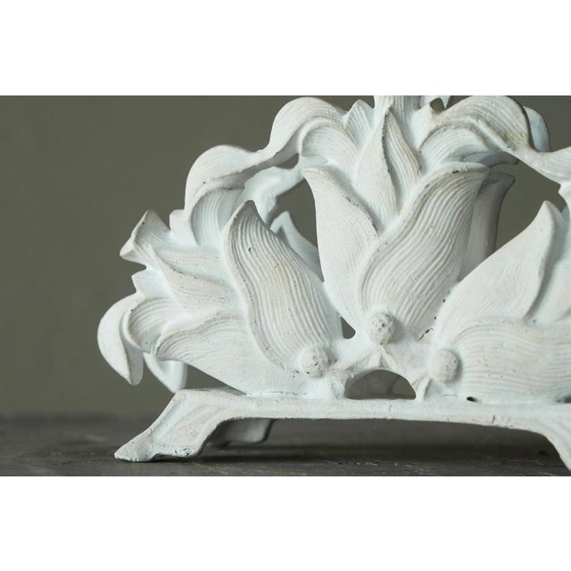 Gold Antique Napkin Holder in White Painted Cast Iron, 1890s For Sale - Image 8 of 13