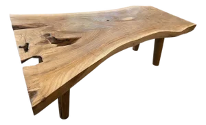 Andrianna Shamaris Live Edge Teak Wood Coffee Table
