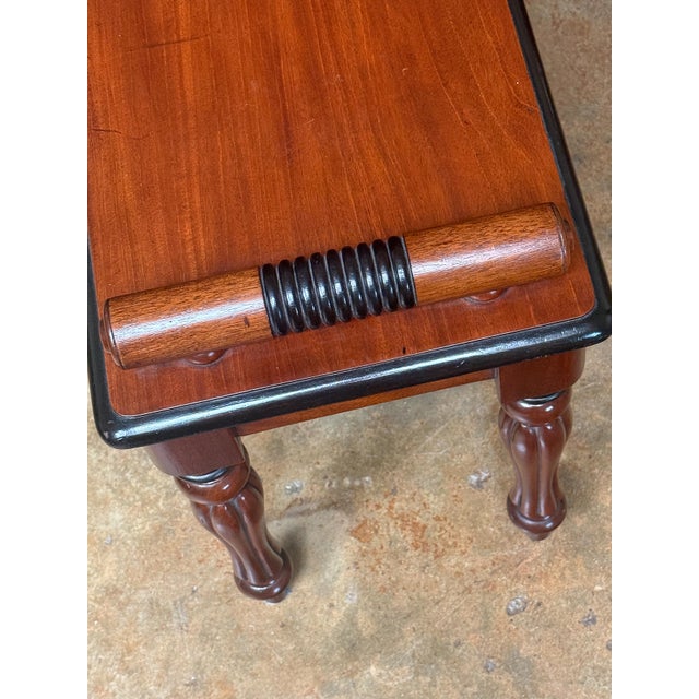Regency Hall Bench or Window Seat of Mahogany From England With Ebonized Accents For Sale - Image 9 of 10
