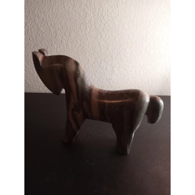 1980s Hand Carved Solid Grey Marble Horse Figurine For Sale In Dallas - Image 6 of 9