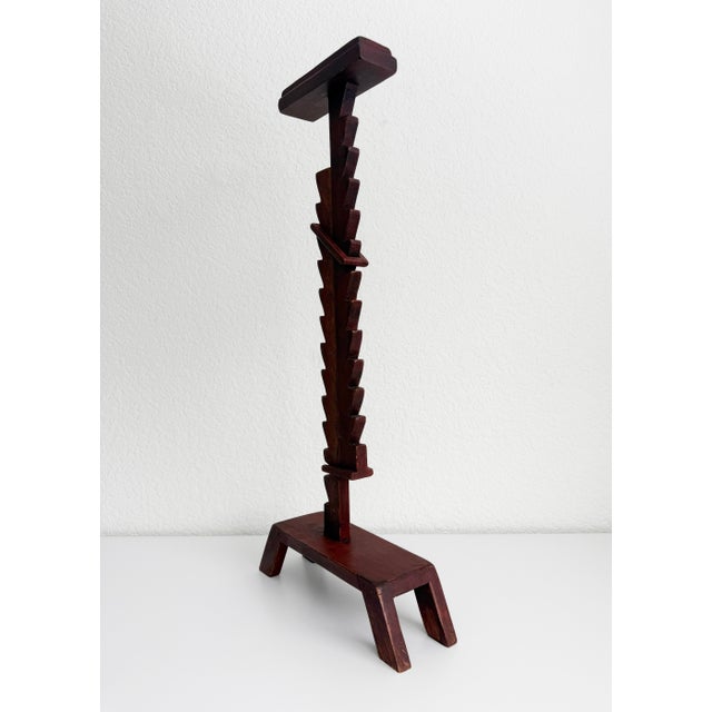 Large Postmodern + Shaker Style Ratcheting Dual Candle Holder For Sale - Image 11 of 13