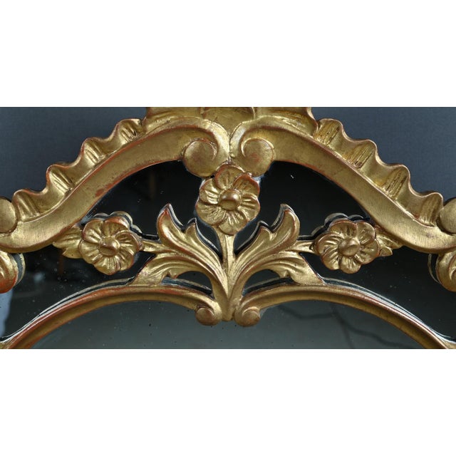 Gold Mid-19th Century Napoleon III Louis XV Giltwood Mirror with Parcloses For Sale - Image 8 of 16