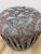 Vintage Postmodern Purple Green Ottoman Leaf Pattern Retro Accent Pouf For Sale In Tampa - Image 6 of 9