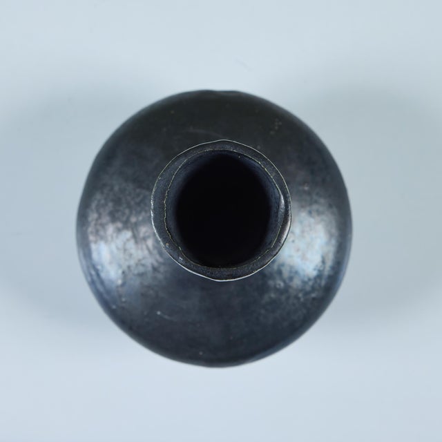 Charcoal Ceramic Glazed Vase by Kristian For Sale - Image 8 of 11