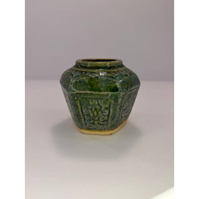 Green Shiwan Chinese Pottery Ginger Jar For Sale - Image 4 of 7
