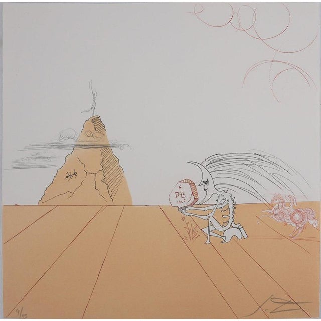 Salvador Dali, Iberian Landscape, Surrealist Man and Horseman, 1980, Engraving For Sale - Image 8 of 8