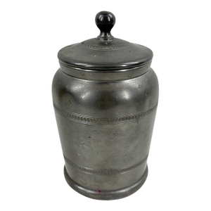 Signed Art Deco "Garant" Pewter Lidded Humidor Jar, Spain - 1930s