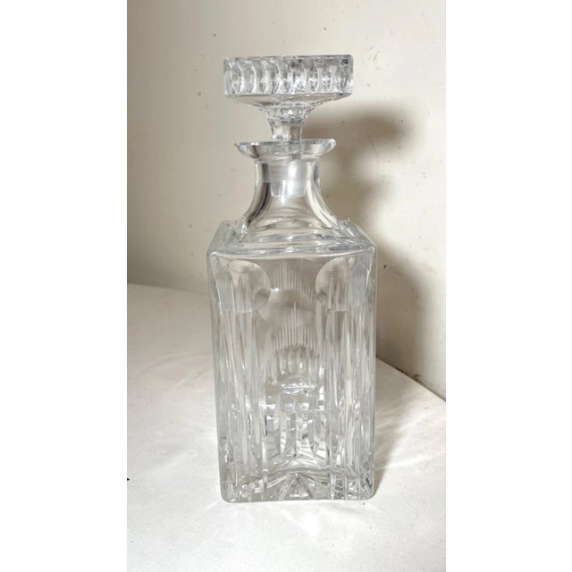 American Vintage American Brilliant Cut Clear Crystal Liquor Wine Decanter Glass Bottle For Sale - Image 3 of 12
