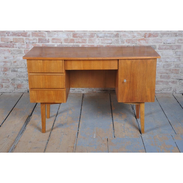 Mid-Century Writing Desk in Walnut, Czech, 1950 For Sale - Image 4 of 12