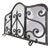 Vintage French Art Deco Wrought Iron 3-Panel Fire Screen and Spark Guard, 1940s For Sale