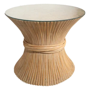 Hourglass Form Bamboo Side, End Table by McGuire
