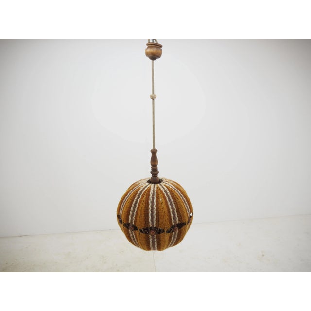 Mid-Century Modern Mid-Century Czechoslovakian Fabric Pendant, 1960s For Sale - Image 3 of 14