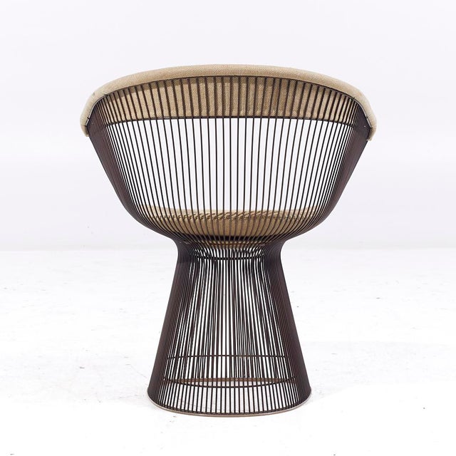 Metal Warren Platner for Knoll Mid Century Bronze Dining Chair For Sale - Image 7 of 10