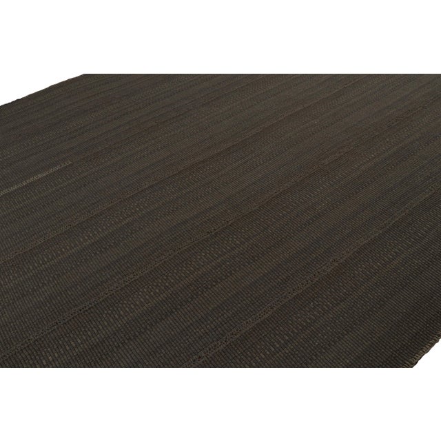 Rug & Kilim Rug & Kilim’s Contemporary Kilim in Brown, With Beige Accents For Sale - Image 4 of 7