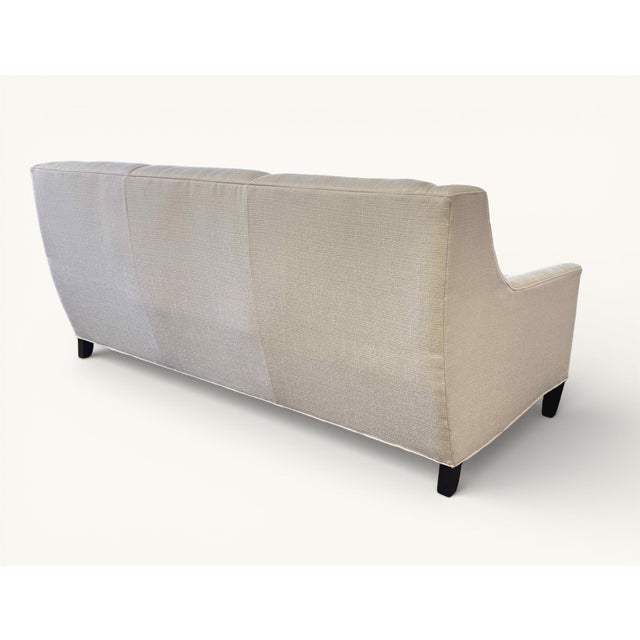 Ivory Coastal Contemporary CR Laine Ivory and Blue 3-Seat Sofa For Sale - Image 8 of 15