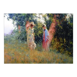 Robert Hagan "Day Stroll" Limited Edition Giclee Embellished Canvas