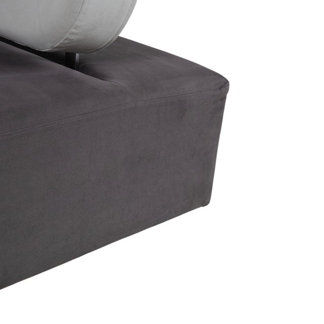 Mosspink Two-Seater Leather Grey Anthracite and Violet Sofa with Manual Function by Brühl For Sale - Image 6 of 17