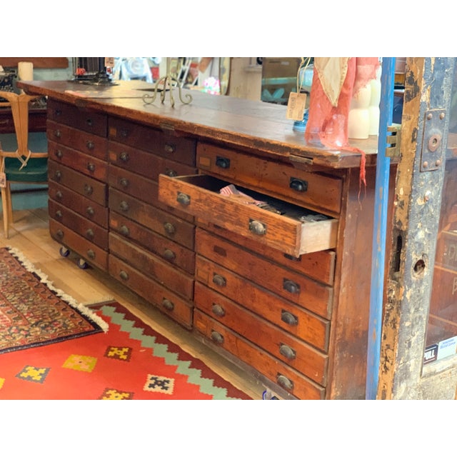 Vintage Typographers Wooden Counter For Sale - Image 11 of 14