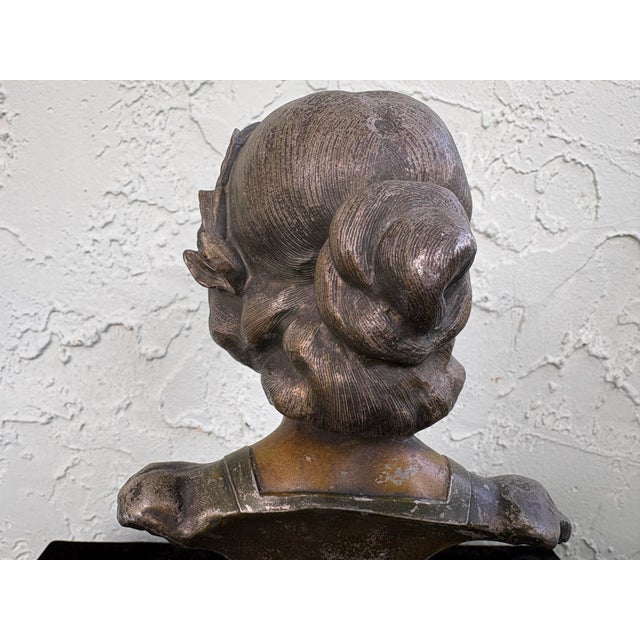 Art Nouveau Polychrome Bust “Enid” of a Young Woman, European, C. 1900–1915 For Sale - Image 12 of 12
