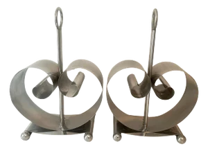 Pair Norman Bel Geddes Polished Chrome Art Deco Magazine Racks