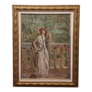Logos ( Louis ) Mark Portrait Oil Painting " Woman in a Garden "