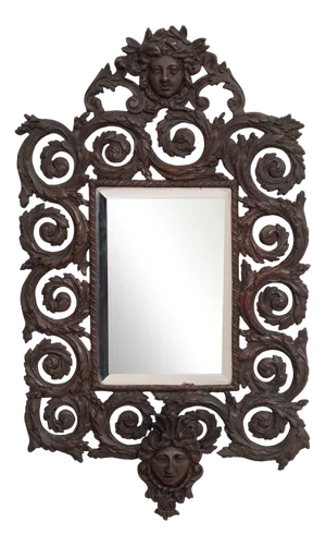 France Cast Bronze Womens Head Wall Mirror, 1880s