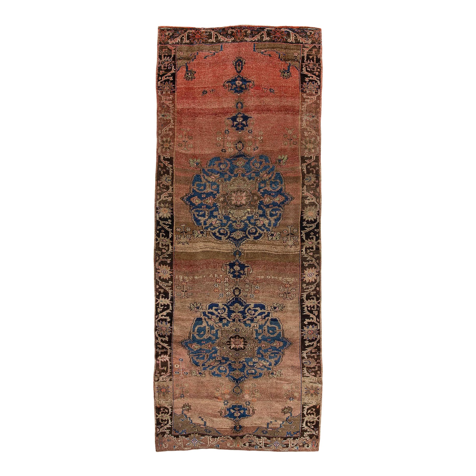 Large Vintage Turkish Kars Brown Trellis Rug Chairish