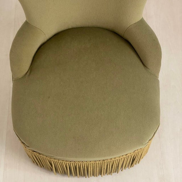 Small Toadstool Lounge Chair in Green Velvet, 1950s For Sale - Image 12 of 13