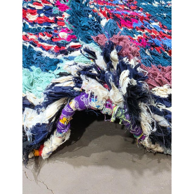 2000 - 2009 Moroccan Boucherouite Rag Rug - 7.7 X 3.7 Ft For Sale - Image 5 of 6
