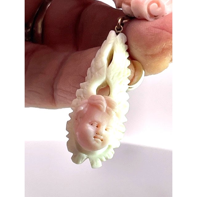 1930s Conch Shell Carved Pendant For Sale - Image 9 of 9