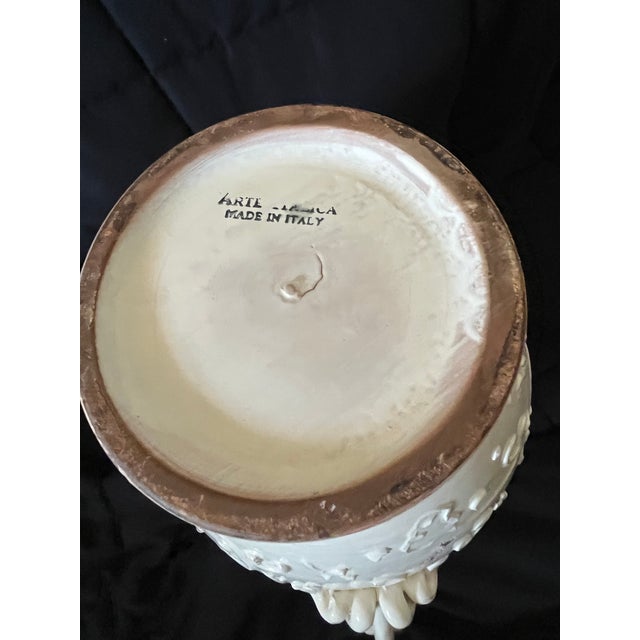 Ceramic 1990s Extra Large Arte Italica Cream Color Rustic Italian Pitcher For Sale - Image 7 of 9