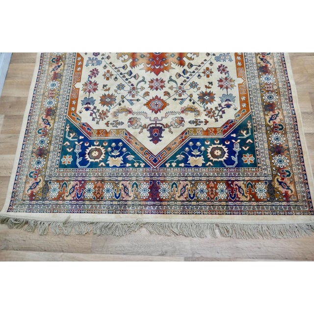 Tree of Life Silk Rug, 1960s For Sale - Image 4 of 7