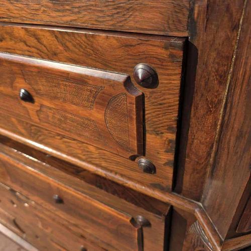 Brown Antique Chest of Drawers with Four Drawers For Sale - Image 8 of 18